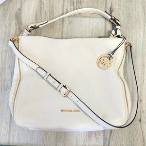 Michael Kors Luxury Leather Satchel. - Soft White